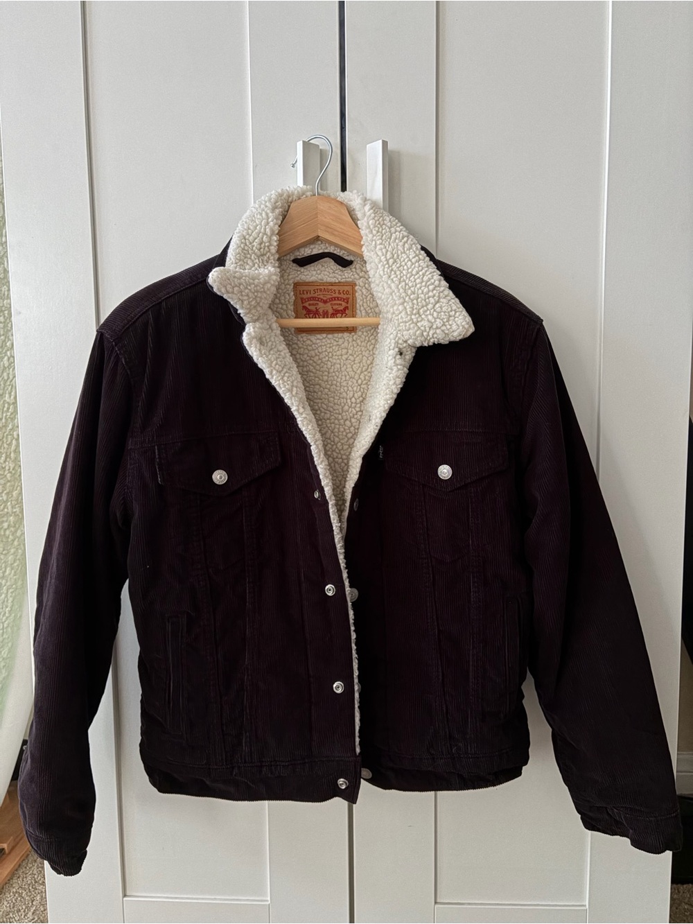 Woman’s Sherpa-Lined Corduroy Jacket - Brown Size “S”